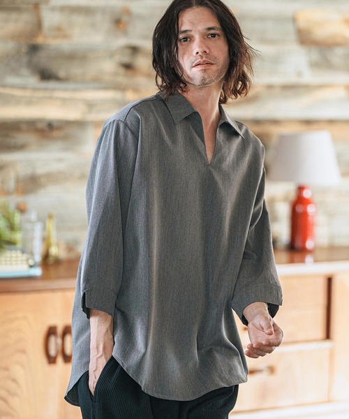 CAMBIO（カンビオ） 七分袖 シャツ ms5917-Drape 3-4 Sleeve Skipper