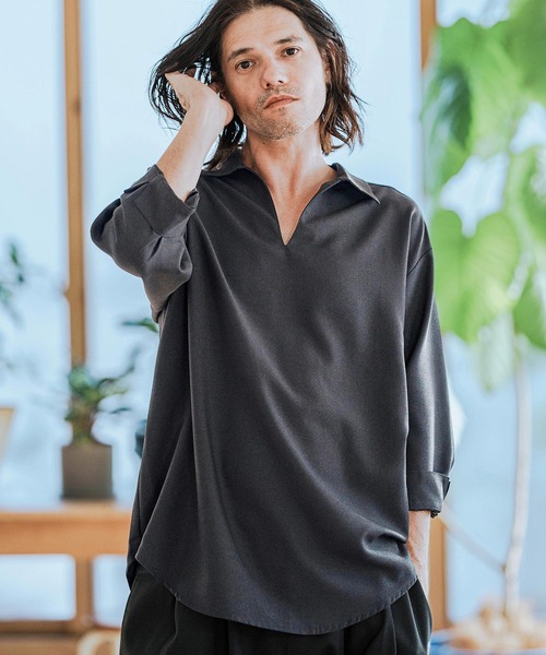 CAMBIO（カンビオ） シャツ ms5917-Drape 3-4 Sleeve Skipper Pullover