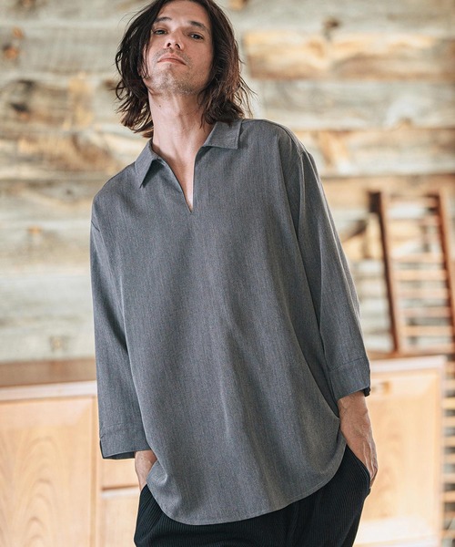 CAMBIO（カンビオ） シャツ ms5917-Drape 3-4 Sleeve Skipper Pullover