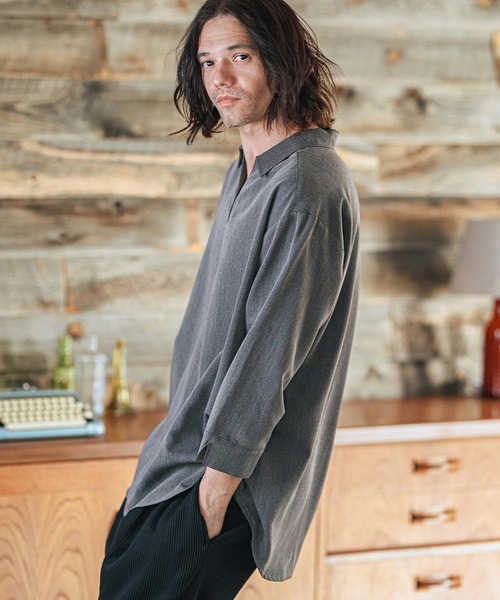 CAMBIO（カンビオ） シャツ ms5917-Drape 3-4 Sleeve Skipper Pullover