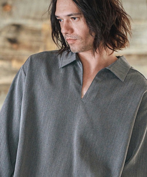 CAMBIO（カンビオ） シャツ ms5917-Drape 3-4 Sleeve Skipper Pullover