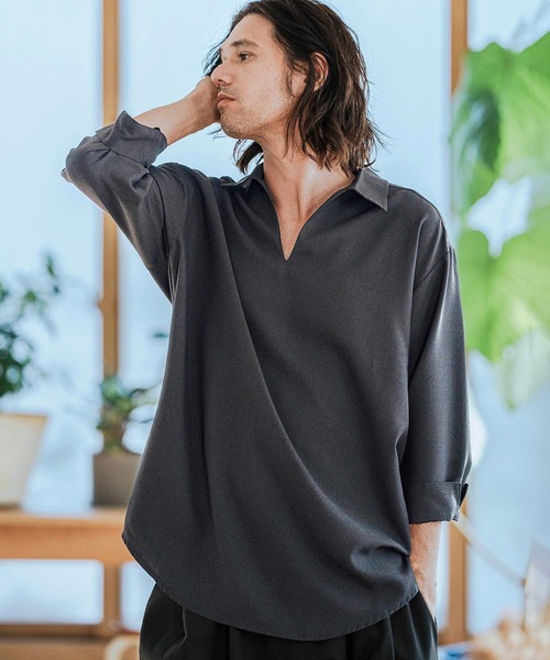 CAMBIO（カンビオ） 七分袖 シャツ ms5917-Drape 3-4 Sleeve Skipper