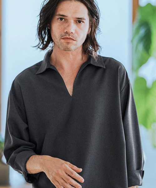 CAMBIO（カンビオ） シャツ ms5917-Drape 3-4 Sleeve Skipper Pullover