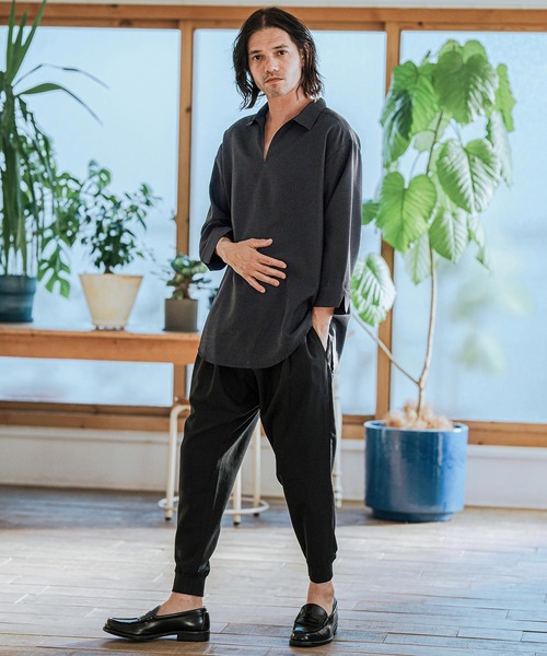 CAMBIO（カンビオ） シャツ ms5917-Drape 3-4 Sleeve Skipper Pullover