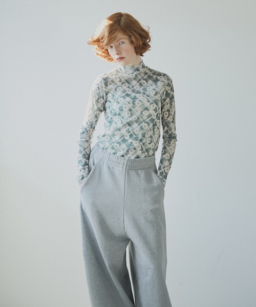 tシャツ フラワープリントシアートップ / Flower Print Sheer Top レディース