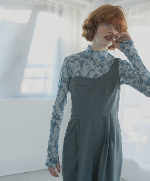 tシャツ フラワープリントシアートップ / Flower Print Sheer Top レディース LE CIEL BLEU tシャツ フラワープリントシアートップ / Flower