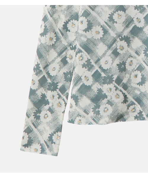 LE CIEL BLEU tシャツ フラワープリントシアートップ / Flower