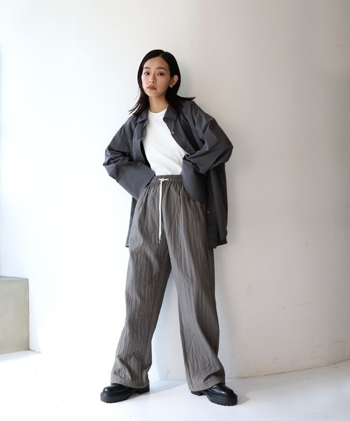 hellam（ヘラム） パンツ ナイロン ストライプトラックパンツ