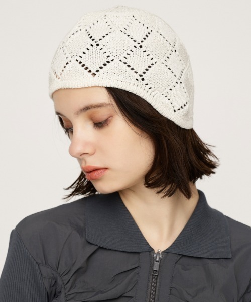 SLY（スライ） ニット帽 ニットキャップ COTTON CROCHET CAP コットン