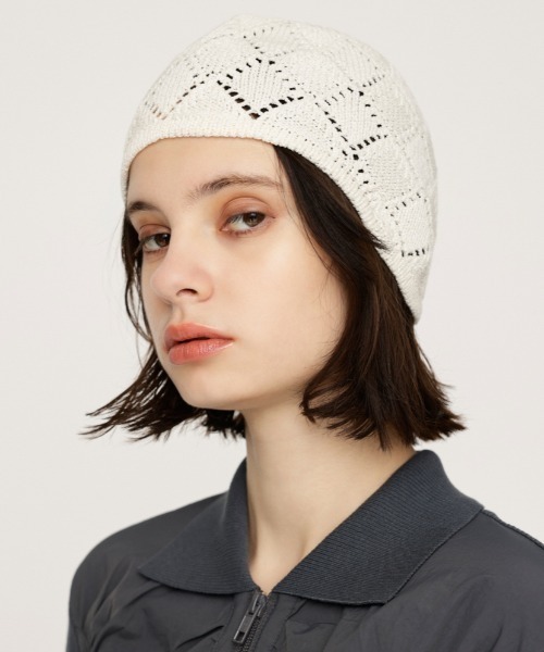 SLY（スライ） ニット帽 ニットキャップ COTTON CROCHET CAP コットン