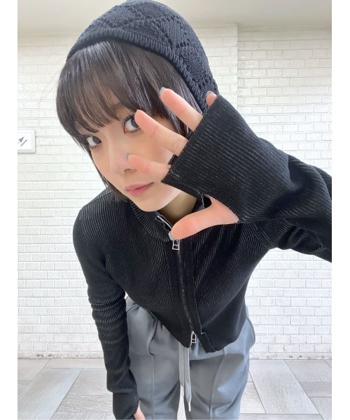 SLY（スライ） ニット帽 ニットキャップ COTTON CROCHET CAP コットン