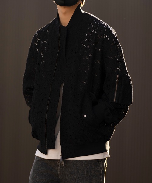 CLEL ブルゾン アウター 「CLEL」Jacquard Lace MA-1 Blouson
