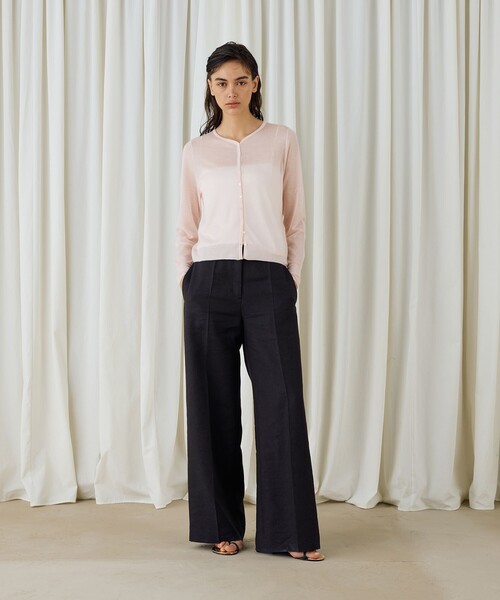 DES PRÉS 新品タグ付き ベーシックウールシルク ロングカーディガン 大草直子さんアドバイザー〉アルパカシルクニット ロングカーディガン