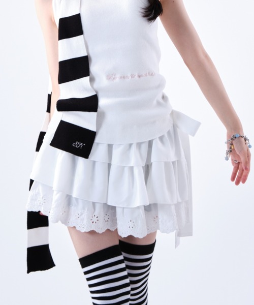 【新品未使用タグ付き】smyeon マルチリボンティアードスカート Smyeon スカート Multi ribbon tiered skirt/マルチリボン