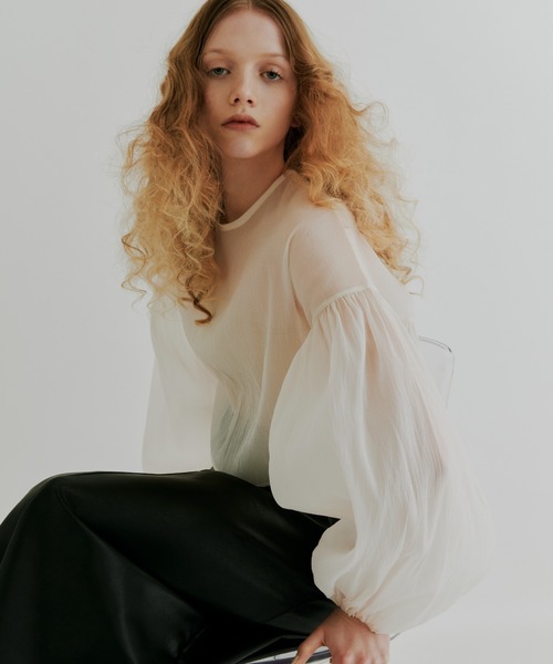 ブラウス シャツ 「kiehtova」SHEER VOLUMESLEEVE BLOUSE/シアー　ボリュームスリーブ ブラウス レディース