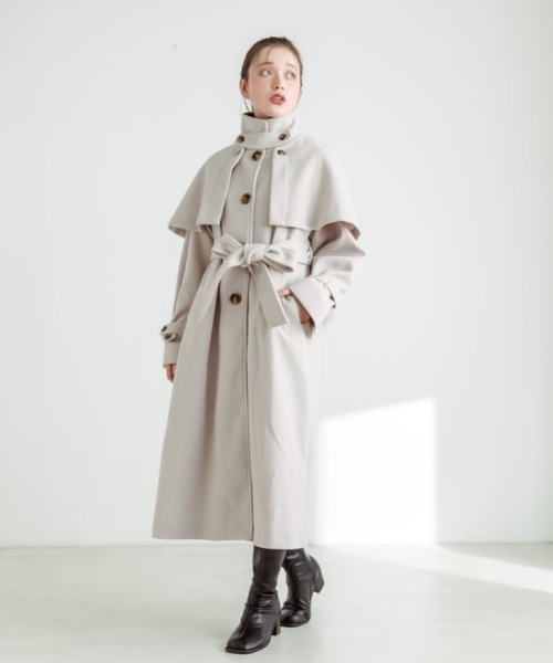 「OLIVE des OLIVE」 ステンカラーコート MEDIUM アイボリー レディース_画像2