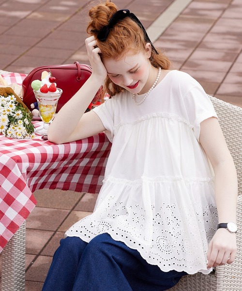 レディース CANYON de CHELLY レースコットンシャツ 22smsbl01-m1.jpg
