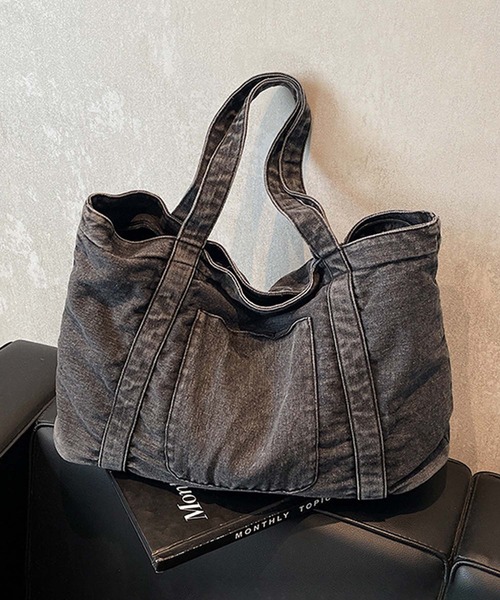 DTYYPE バッグ ハンドバッグ 黒 デニム aimoha ショルダーバッグ バッグ B.A.G. ヴィンテージ風デニム