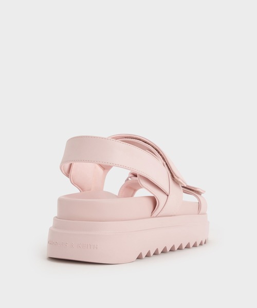 CHARLES ＆ KEITH サンダル ダブルストラップ フラットフォーム