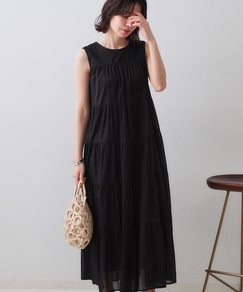 OPAQUE.CLIP ティアードマキシドレス　ブラック　Mサイズ　新品未使用 OPAQUE.CLIP ワンピース 「Can Cam掲載」ティアードマキシドレス