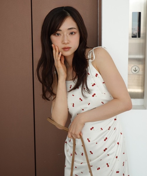 eimy istoire cherry patternキャミワンピース cherry patternキャミワンピース（マキシ丈/ロングワンピース