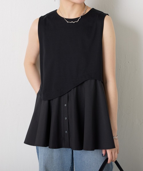 COLLAGE GALLARDAGALANTE tシャツ アシメペプラムノースリーブT