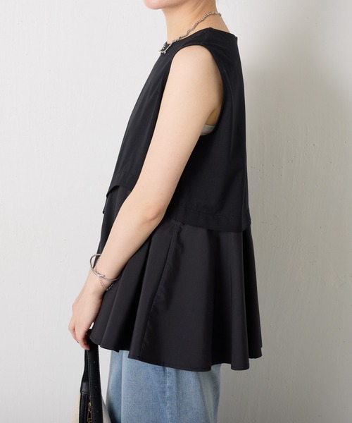 COLLAGE GALLARDAGALANTE tシャツ アシメペプラムノースリーブT