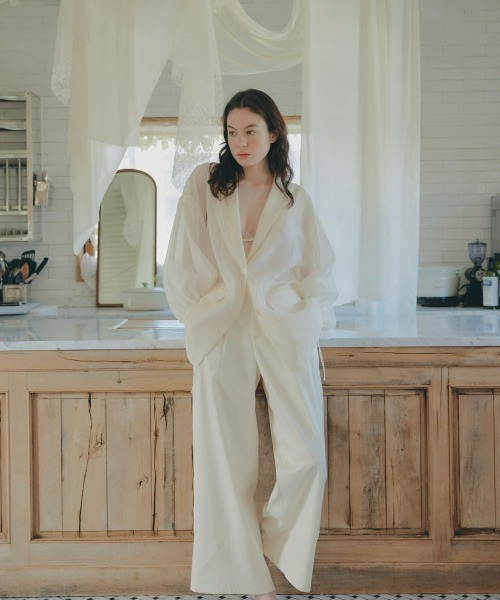 NOTREemor ノートルエモア パフスリーブシアージャケット NOTRE emor ジャケット テーラードジャケット puff sleeve sheer