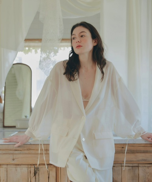 NOTREemor ノートルエモア パフスリーブシアージャケット NOTRE emor ジャケット テーラードジャケット puff sleeve sheer