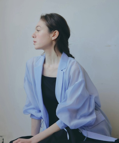 NOTRE emor ジャケット テーラードジャケット puff sleeve sheer