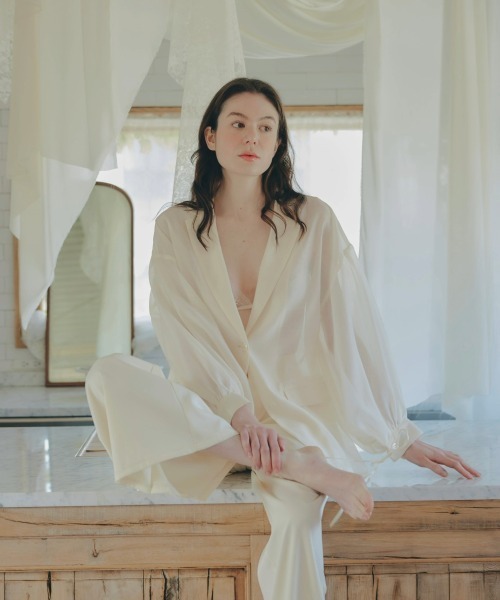 NOTRE emor ジャケット テーラードジャケット puff sleeve sheer