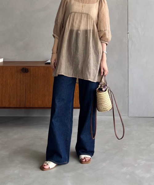 青いスリットデザインミュール AZUL BY MOUSSY | スクエアカットプラットフォームサンダル