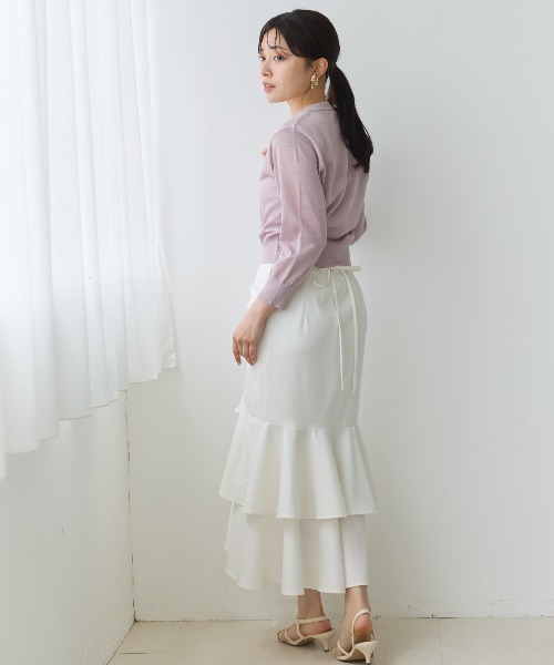 AND COUTURE スカート アシメギャザーフリルマーメイドスカート