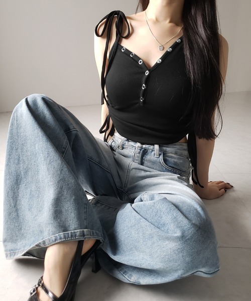 【新品未使用タグ付き】Shirring ribbon camisole SLY | SHIRRING RIBBON キャミソール (キャミソール ) |SHEL