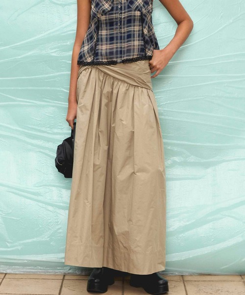 MAISON SPECIAL スカート Voluminous Tuck Flare Skirt
