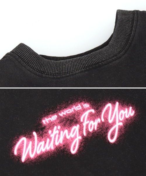 ANAP（アナップ） tシャツ 半袖 クロップド ネオンロゴ Tシャツ