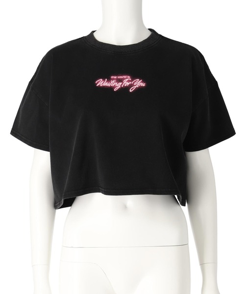ANAP（アナップ） tシャツ クロップド ネオンロゴ Tシャツ レディース