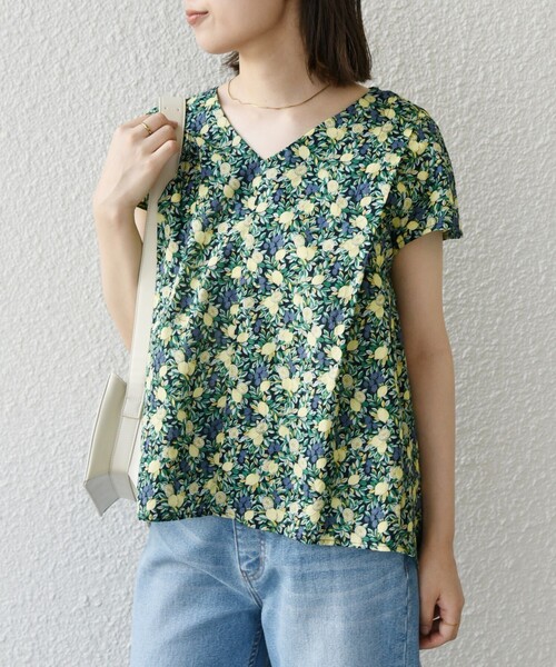 ブラウス シャツ ボタニカルプリントシャツ レディース UNTITLED ブラウス シャツ ボタニカルプリント レディース