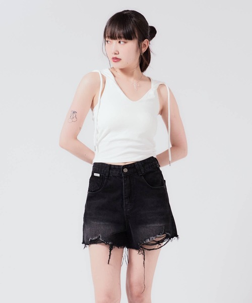 Chick タンクトップ ノースリーブ Camisole with hood / フード付き
