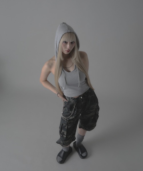 Chick タンクトップ ノースリーブ Camisole with hood / フード付き