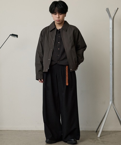 【新品】WYM LIDNM SLACKS スラックス Msize WYM LIDNM スラックス SLIGHT FLARE DOUBLE CLOTH BAGGY SLACKS