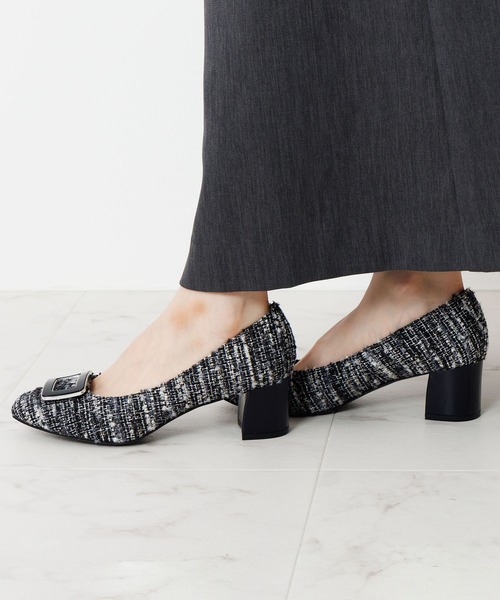 卑弥呼（HIMIKO） パンプス 「卑弥呼」スクエアバックルチャンキー