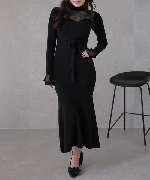 Lace Ladies（レースレディース） ワンピース レース 切替 リボン