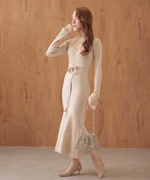 Lace Ladies（レースレディース） ワンピース レース 切替 リボン