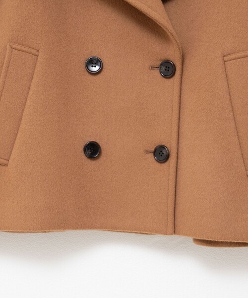 【美品】COACH ブラウン ダブルブレスト ピーコート beb82d7e7993d18ac3d34152cf5f61