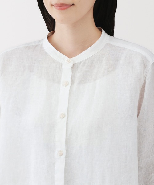 「無印良品」 7分袖ブラウス L ブラック レディース_画像5