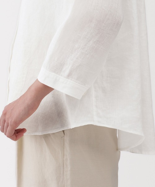 「無印良品」 7分袖ブラウス L ブラック レディース_画像6