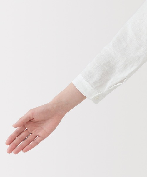 「無印良品」 7分袖ブラウス L ブラック レディース_画像7