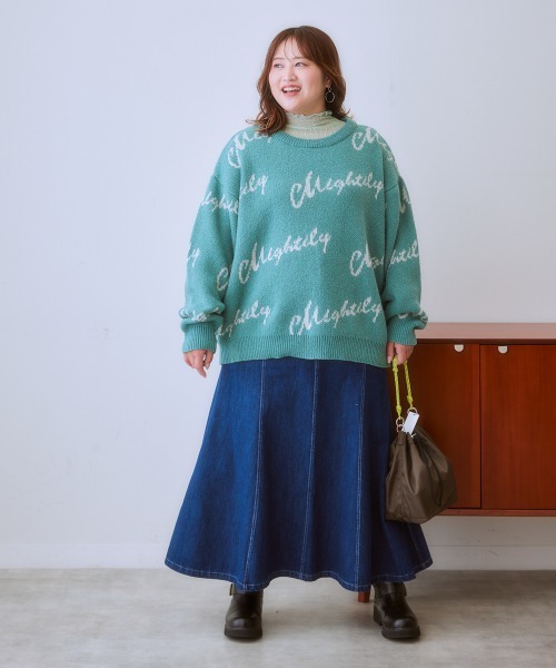 SMILELAND デニムスカート 「大きいサイズ」マキシ丈デニムスカート