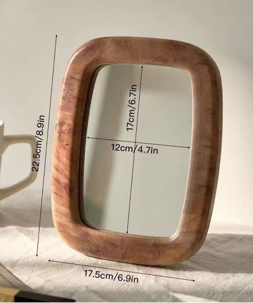 鏡 「 ammy. / エイミードット 」 ウッド フレーム ミラー 卓上